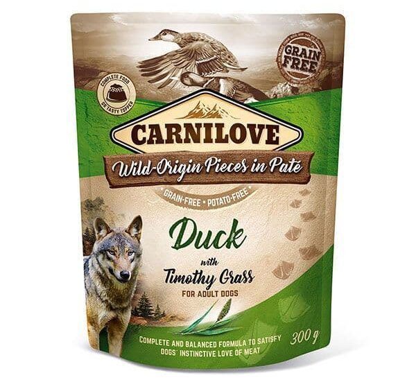 Carnilove Duck with Timothy Grass Pate Pouch 300g